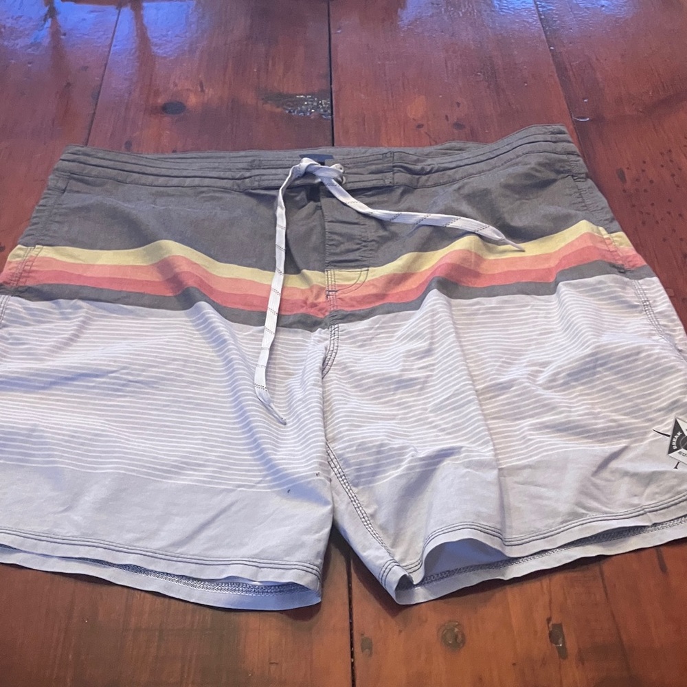 Men's Stylish Gray and Multicolor Board Shorts